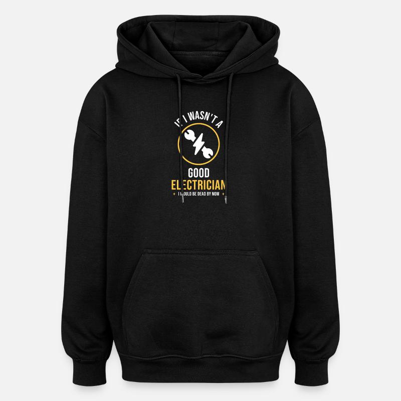 Devis drôle d’électricien – Métier qualifié - Sweat à capuche oversize unisexe - noir