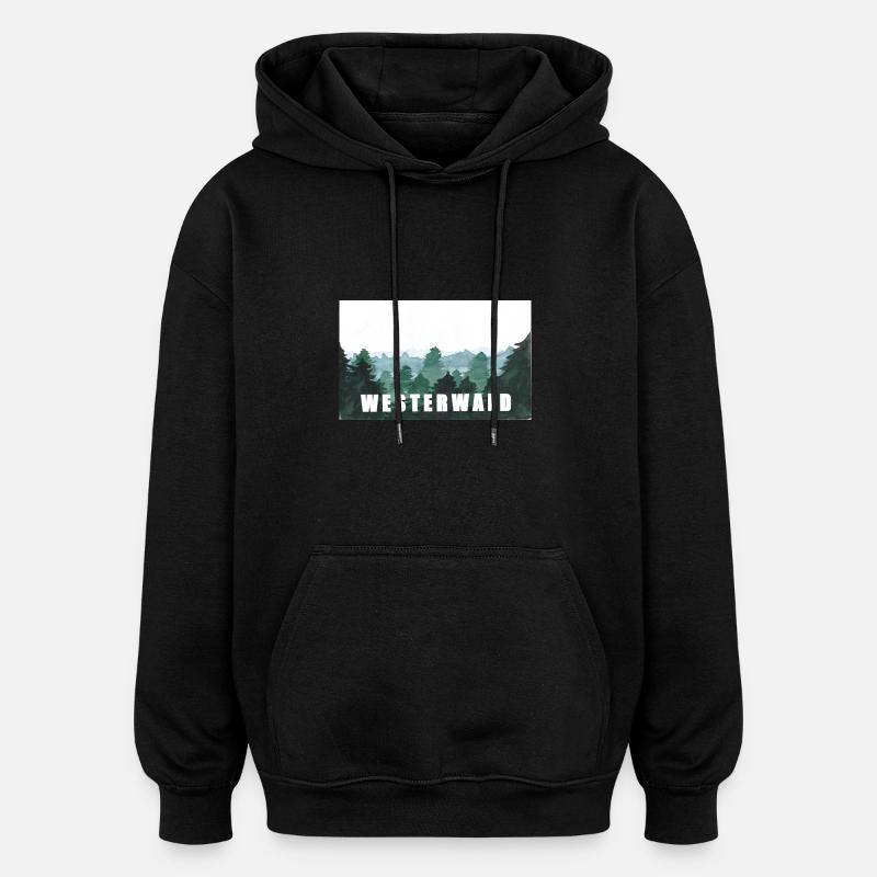 Westerwald - Sweat à capuche oversize unisexe - noir