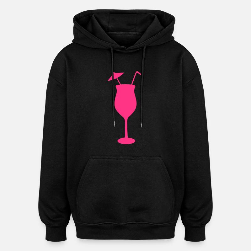 Cocktail verre - Sweat à capuche oversize unisexe - noir
