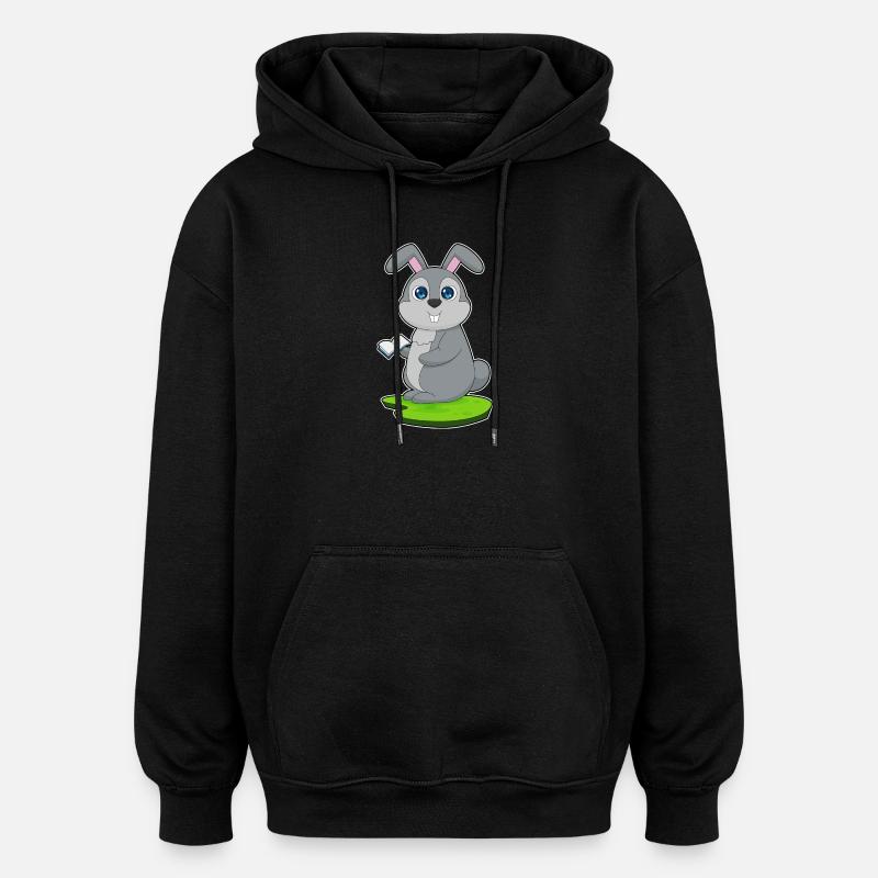 Hase Buch - Oversized Unisex Hoodie - Schwarz