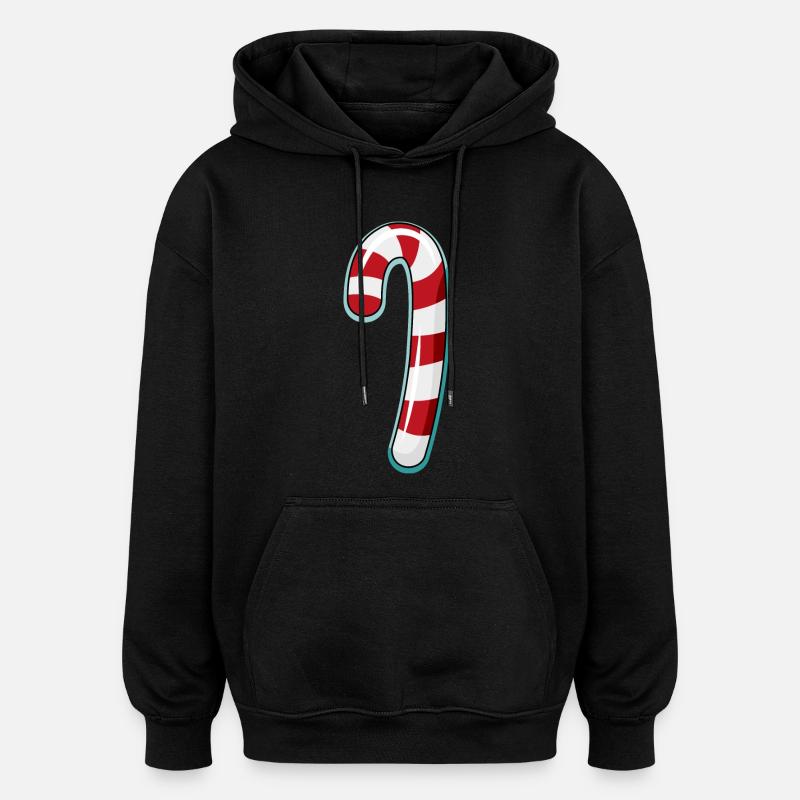 Zuckerstange gestreiftes Design - Oversized Unisex Hoodie - Schwarz
