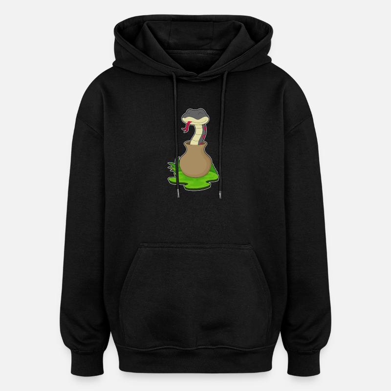 Vase Serpent - Sweat à capuche oversize unisexe - noir