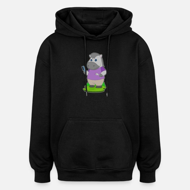 Cheval coiffeur Ciseaux Peigne - Sweat à capuche oversize unisexe - noir