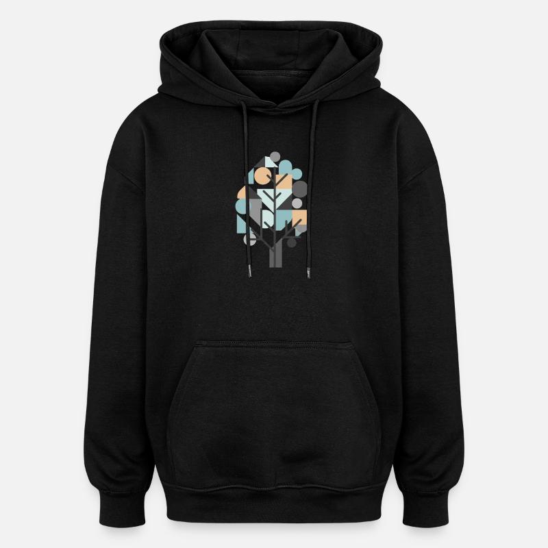 Baum - Oversized Unisex Hoodie - Schwarz