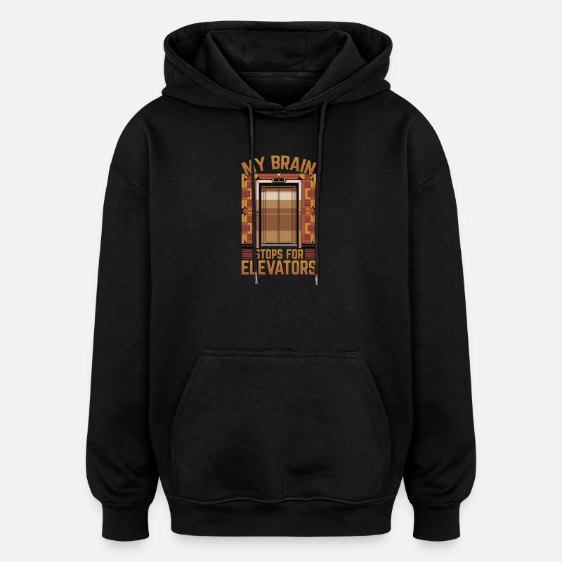 Ascenseur pour tout-petits et enfants - Sweat à capuche oversize unisexe - noir