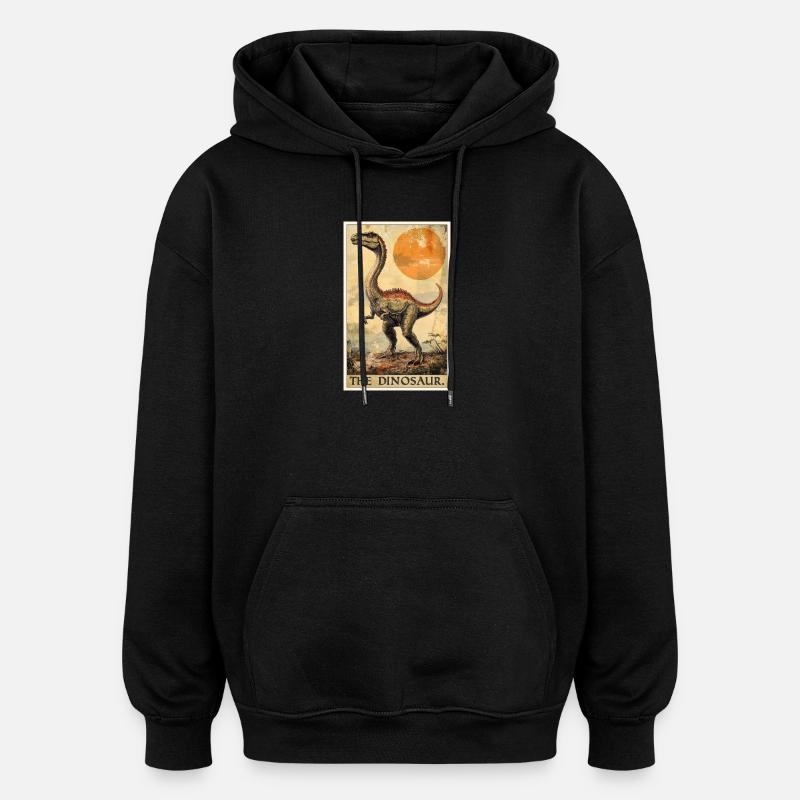 Dino Dinosaur Dinosaur - Oversized Unisex Hoodie - black