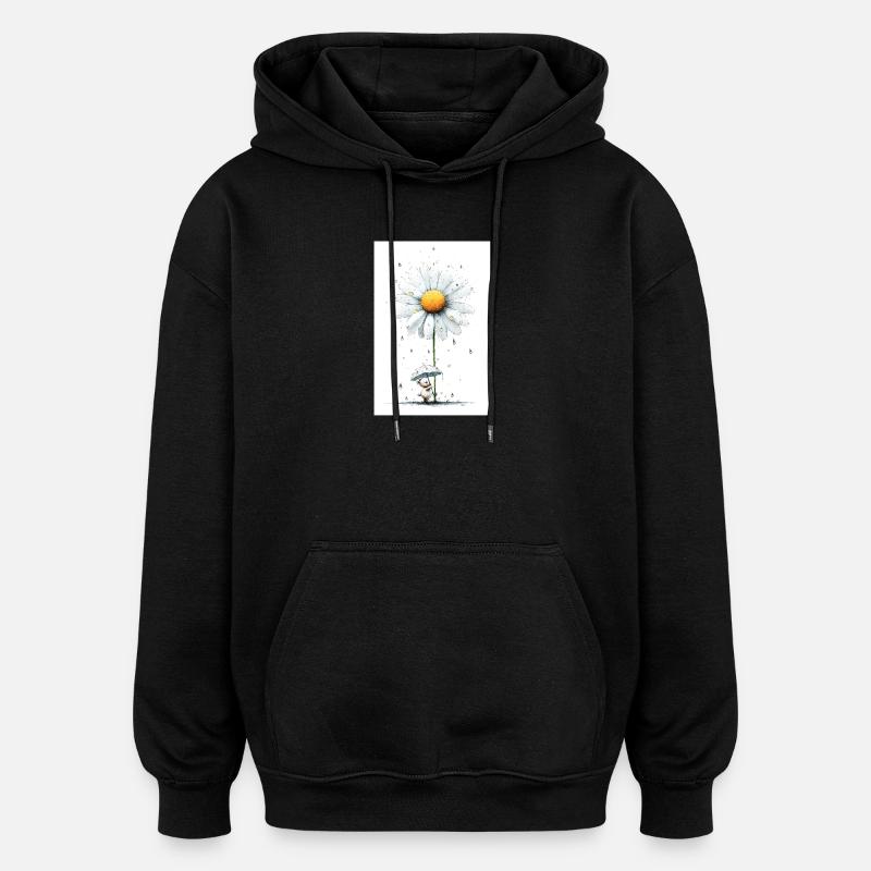 Daisy Bear avec parapluie - Sweat à capuche oversize unisexe - noir
