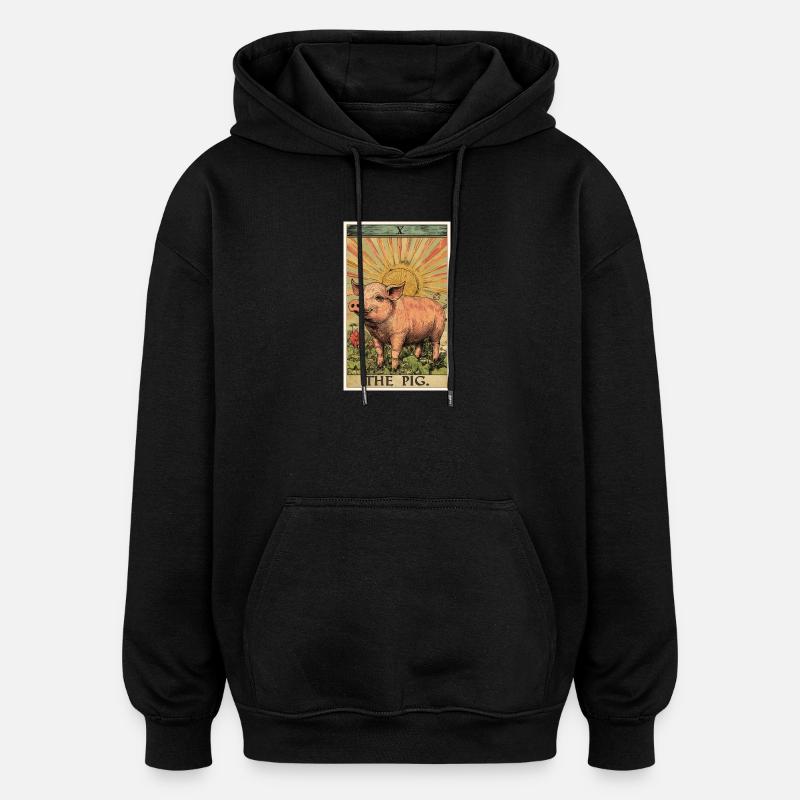 Pig Pig - Oversized Unisex Hoodie - black