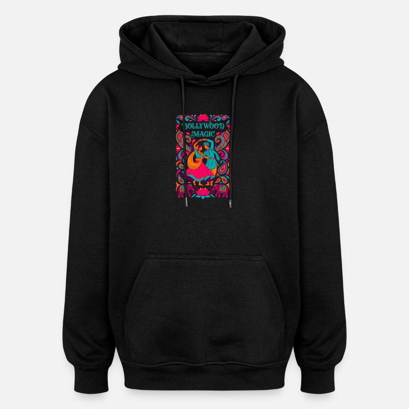 Bollywood Magic - Danse indienne ornée - Sweat à capuche oversize unisexe - noir