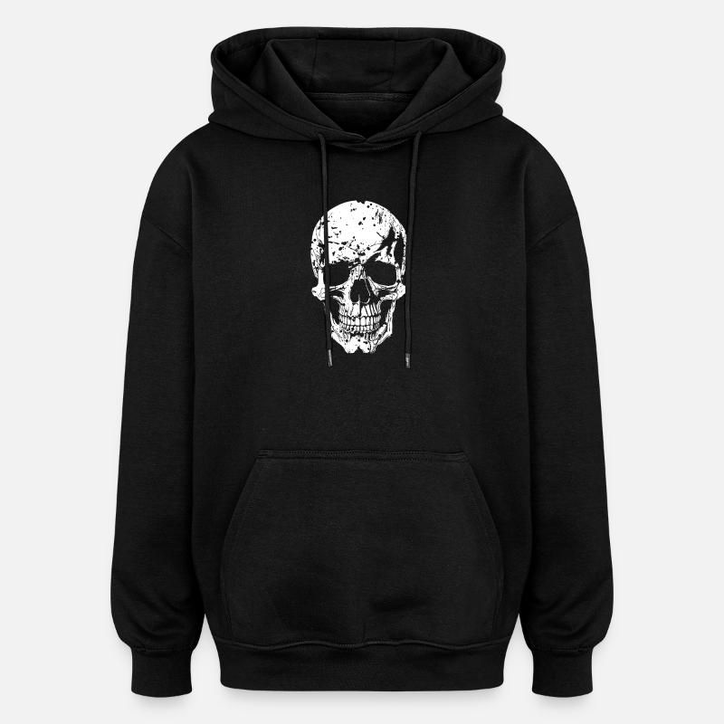 Silhouette de crâne osseux - Sweat à capuche oversize unisexe - noir