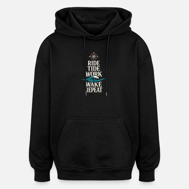 Seemannschaftsgeschenk Für Deckhand Ocean Work - Oversized Unisex Hoodie - Schwarz