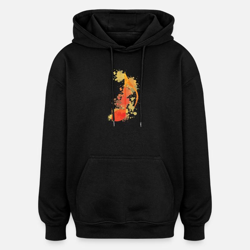 Musique Style aquarelle - Sweat à capuche oversize unisexe - noir