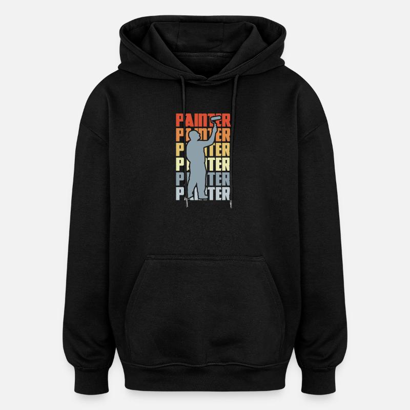 Maler Lackierer Retro - Oversized Unisex Hoodie - Schwarz