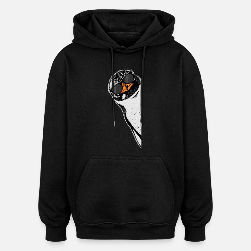 Pingouin avec lunettes de soleil - Sweat à capuche oversize unisexe - noir