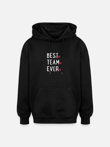 BESTTEAMEVER - Oversized Unisex Hoodie - black
