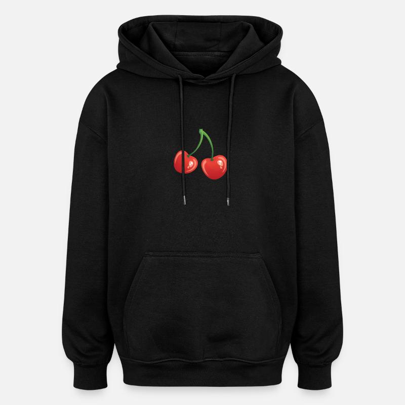 Cherries - Sweat à capuche oversize unisexe - noir