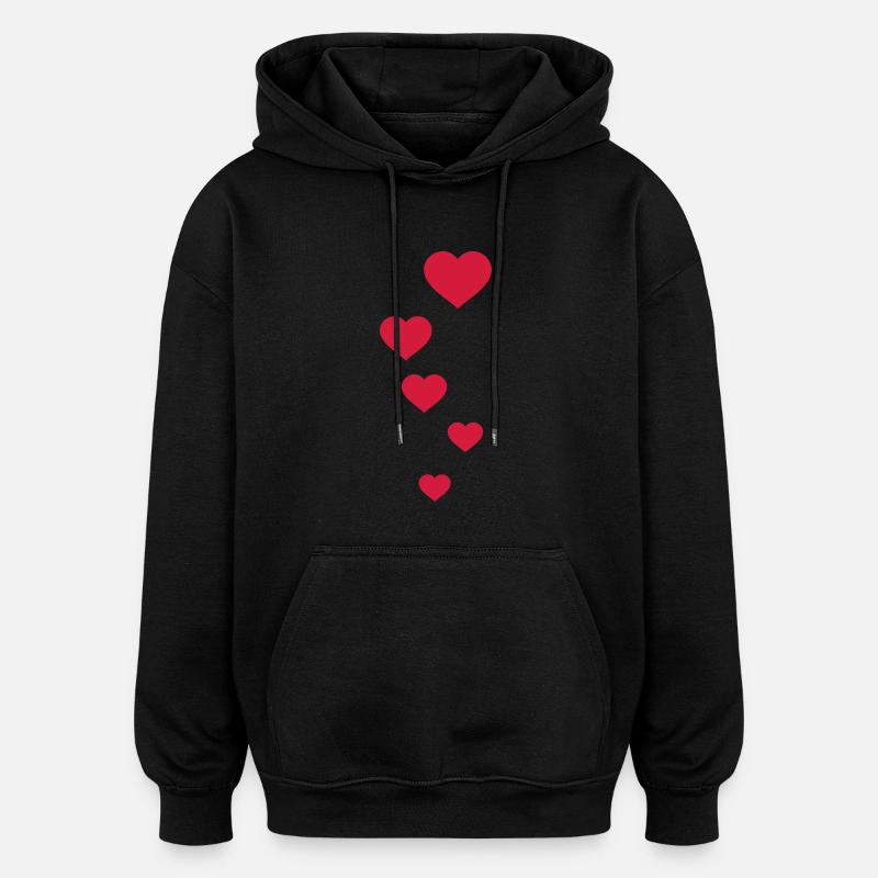 herzen - Sweat à capuche oversize unisexe - noir