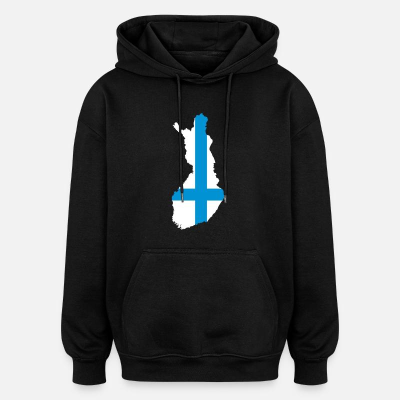 Finlande - Sweat à capuche oversize unisexe - noir