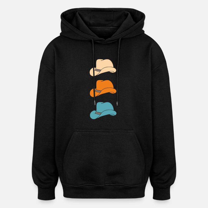 Trois chapeaux - Sweat à capuche oversize unisexe - noir