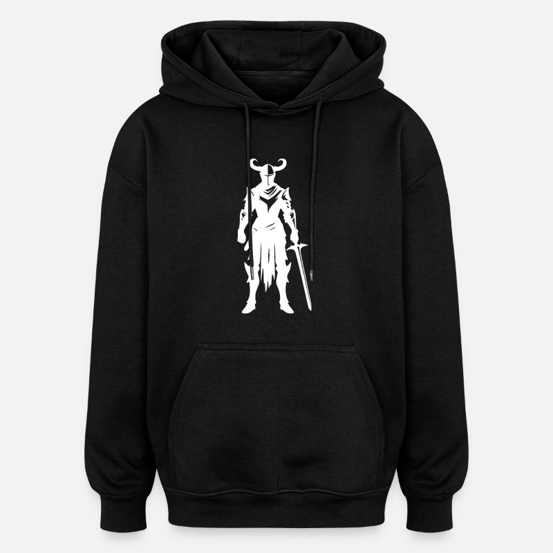 Chevalier combattant avec l’épée - Sweat à capuche oversize unisexe - noir
