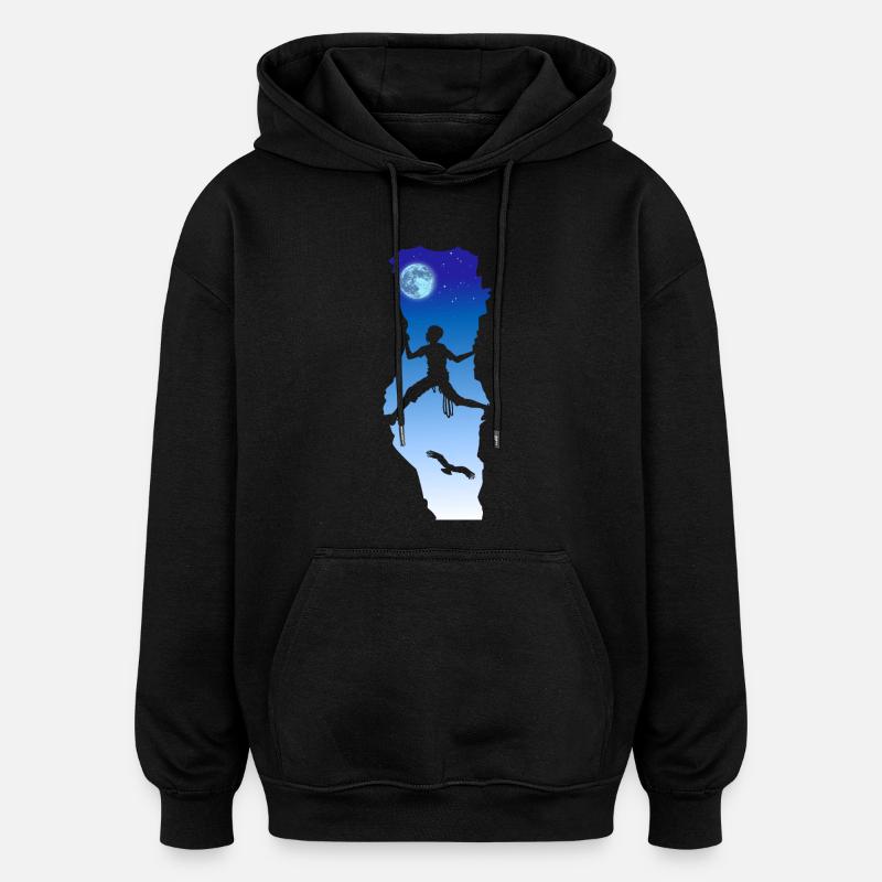 Nachtklettern - Oversized Unisex Hoodie - Schwarz