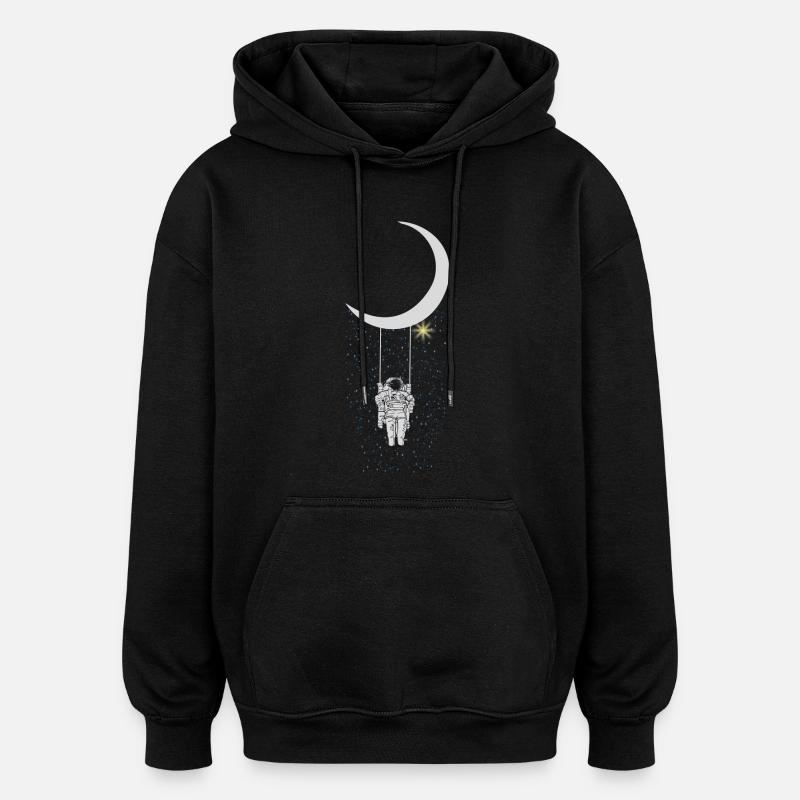 astronaute - Sweat à capuche oversize unisexe - noir