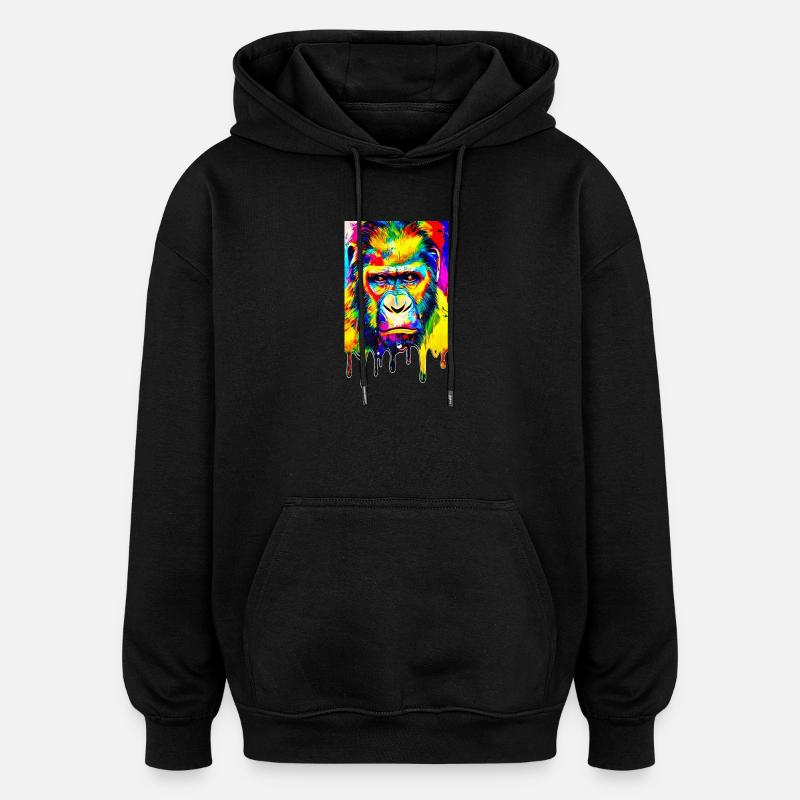 Urban Gorilla - Graffiti Art - Oversized Unisex Hoodie - black