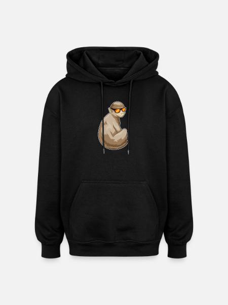 Monkey Sunglasses - Oversized Unisex Hoodie - black