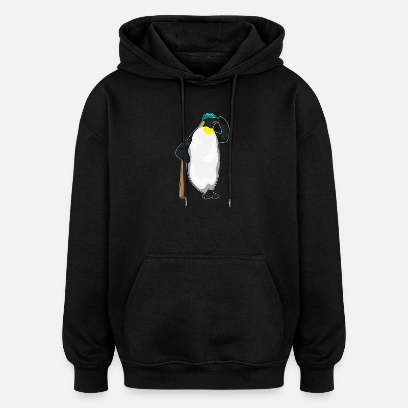 Penguin Baseball Batts - Sweat à capuche oversize unisexe - noir