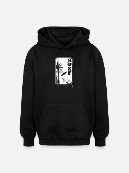 SURF - Sweat à capuche oversize unisexe - noir