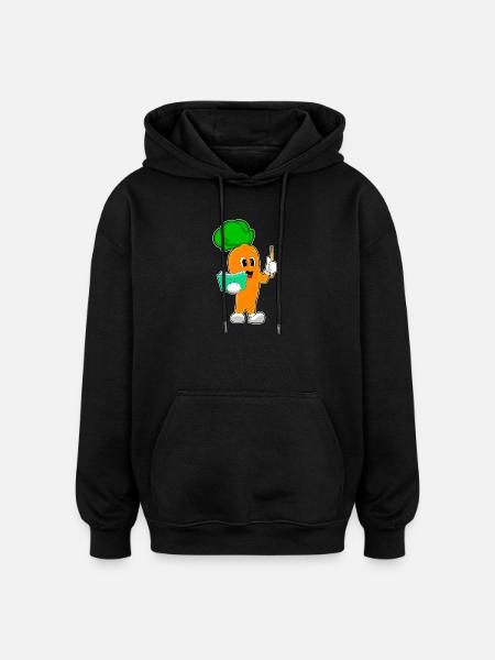 Carrot Teacher Book School - Oversized Unisex Hoodie - black