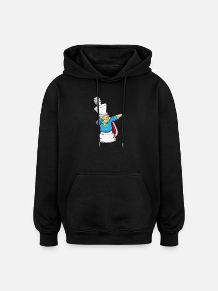 Pièce d’échecs Pièce d’échecs Roi - Sweat à capuche oversize unisexe - noir