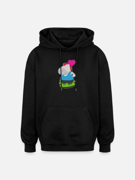 Ballon de cheval - Sweat à capuche oversize unisexe - noir