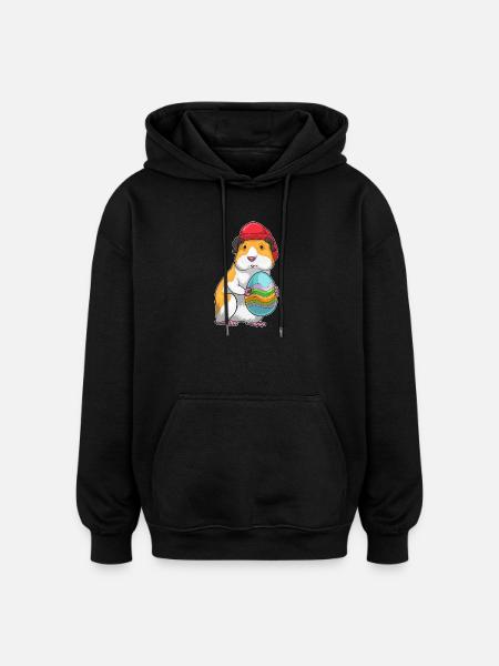 Guinea Pig Easter Fire Brigade - Oversized Unisex Hoodie - black