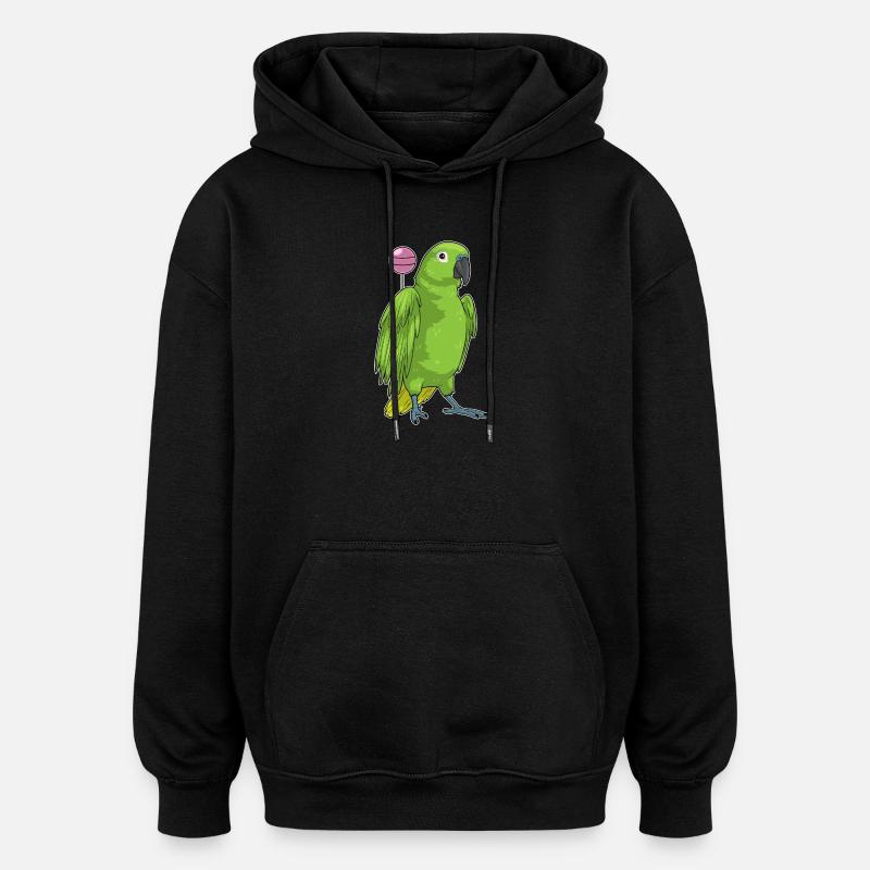 Perroquet Sucette - Sweat à capuche oversize unisexe - noir