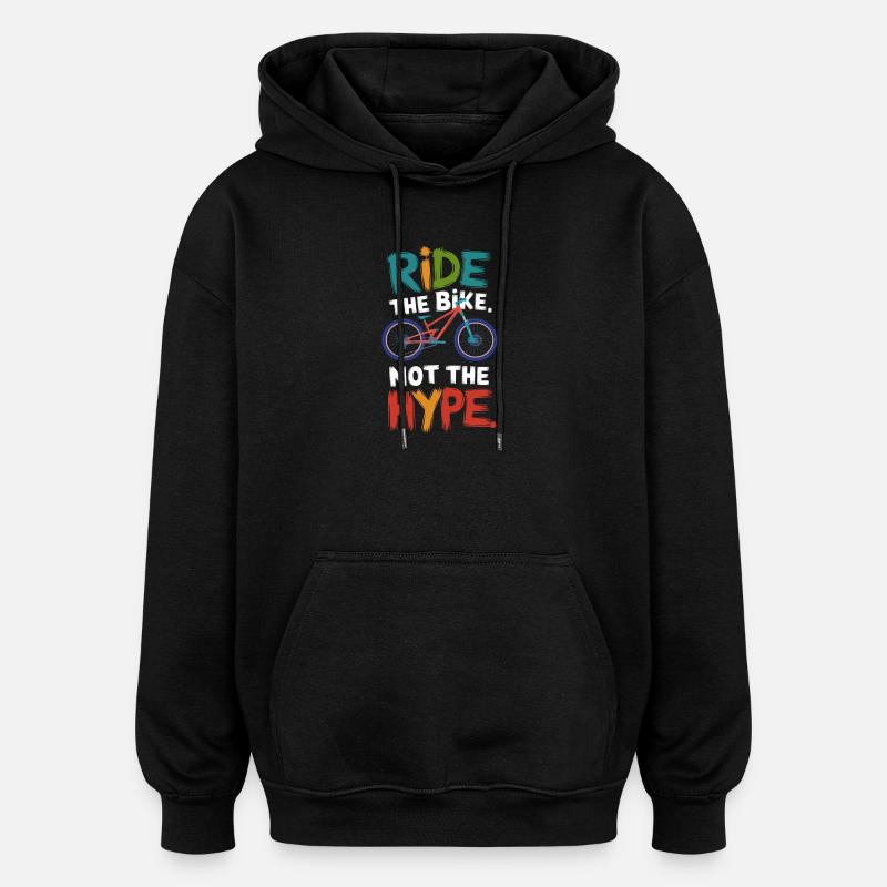 Lebendiges Bike-Rallye-Statement - Oversized Unisex Hoodie - Schwarz