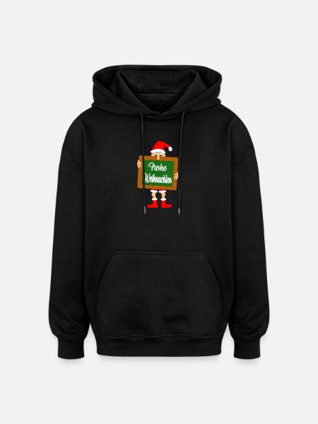 Noël - Sweat à capuche oversize unisexe - noir