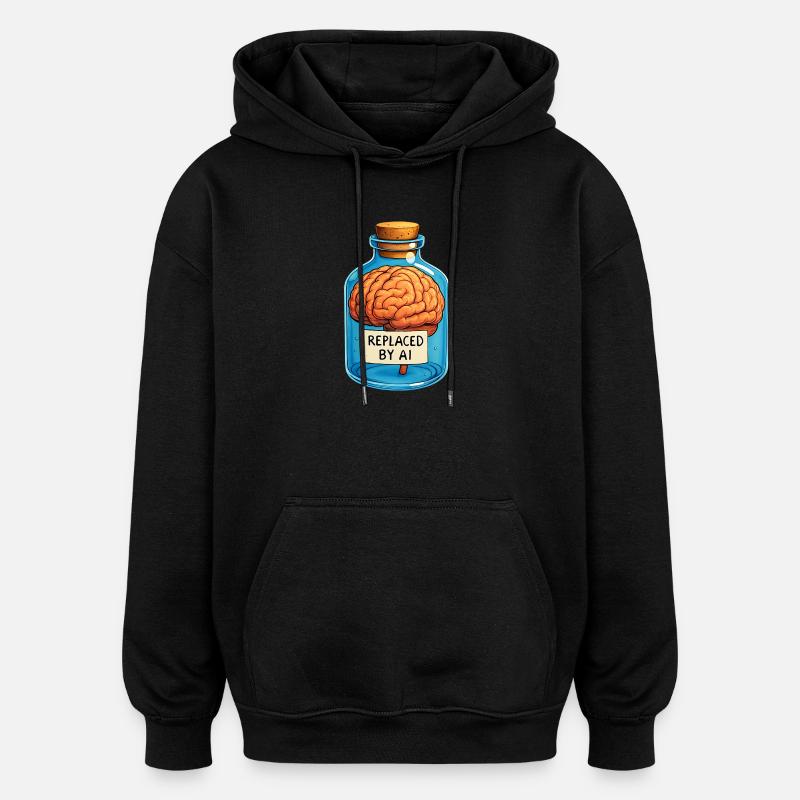 Remplacé par l’IA - Sweat à capuche oversize unisexe - noir