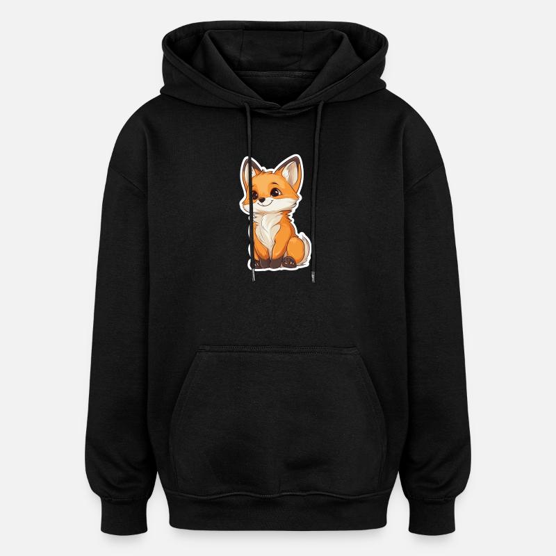Fuchs - Oversized Unisex Hoodie - Schwarz