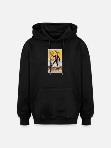 The Manager Funny Tarot Card Design - Oversized Unisex Hoodie - black