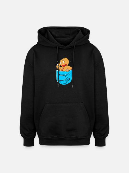 Gingerbread Christmas Gingerbread Man Gingerbread - Oversized Unisex Hoodie - black