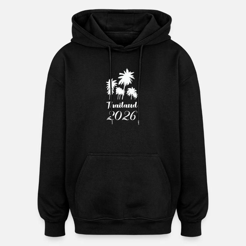 Thailand 2026 Palm Trees Design - Oversized Unisex Hoodie - black
