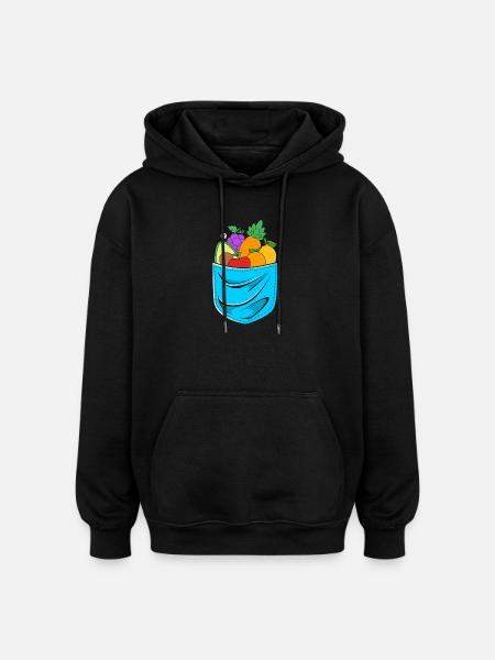 Lebensmittel Ernährung Nahrungsmittel - Oversized Unisex Hoodie - Schwarz