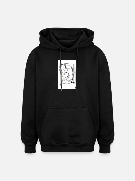 cat - Oversized Unisex Hoodie - black