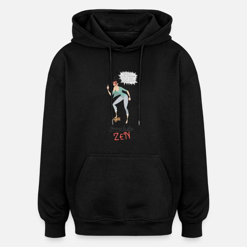Maman la plus zen - Sweat à capuche oversize unisexe - noir
