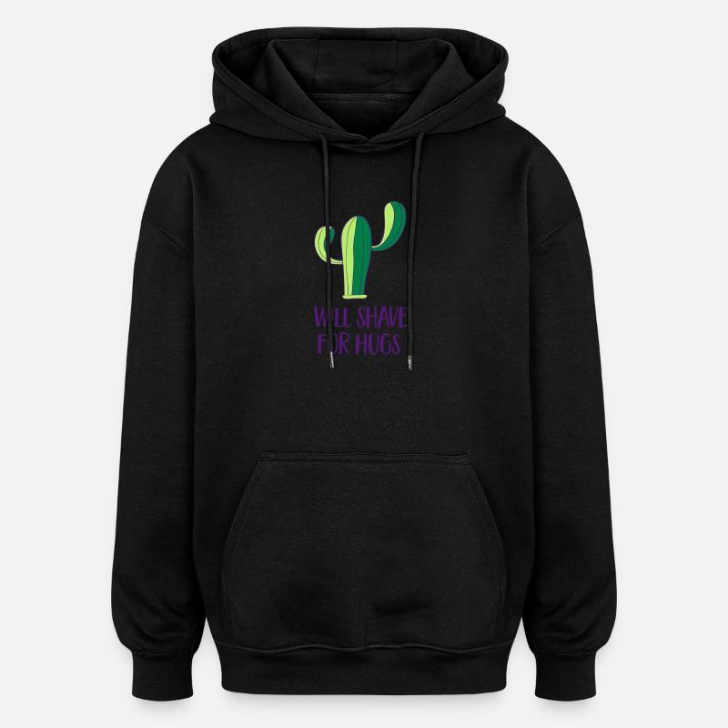 Cactus - Rasage - Sweat à capuche oversize unisexe - noir