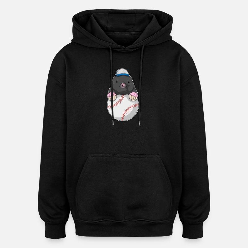Mole Baseball - Oversized Unisex Hoodie - black