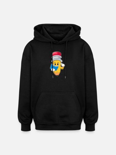 Pencil Teacher Book School - Oversized Unisex Hoodie - black