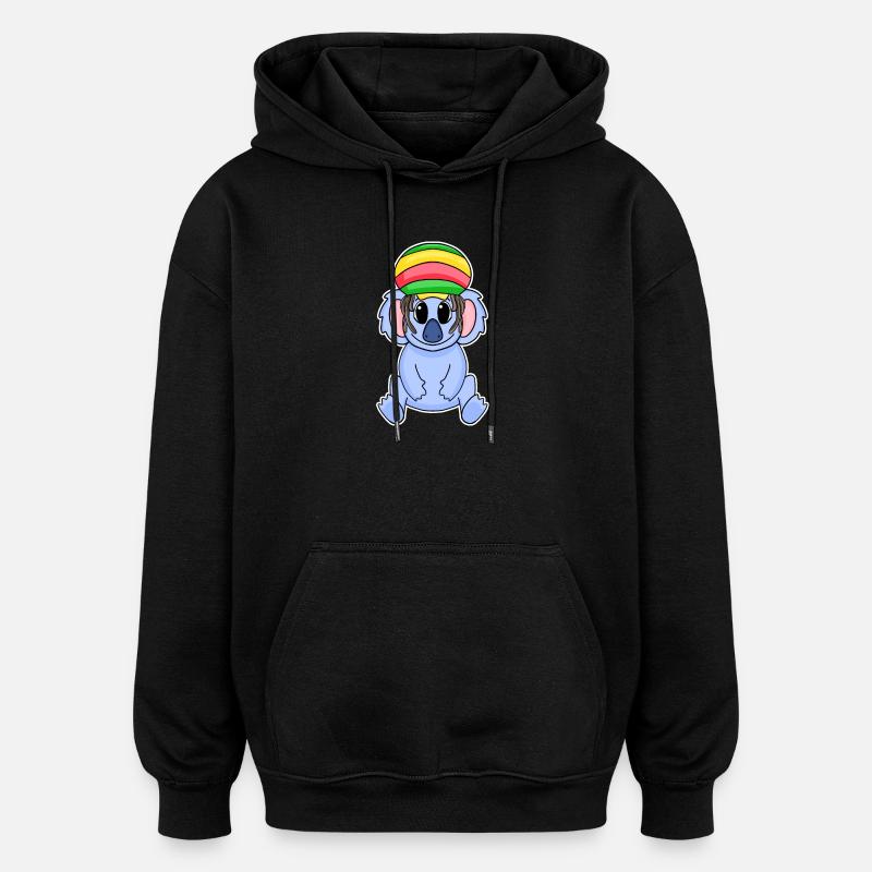 Rasta Koala - Sweat à capuche oversize unisexe - noir