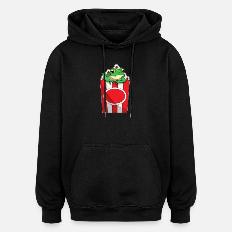 Maïs soufflé grenouille - Sweat à capuche oversize unisexe - noir